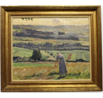 Tableau "Les foins" signé David BURNAND 32