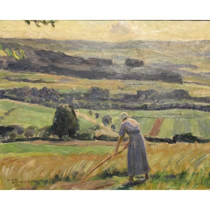 Tableau \"Les foins\" signé David BURNAND 32