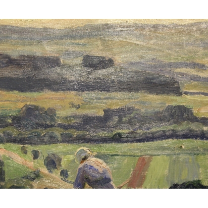Tableau \"Les foins\" signé David BURNAND 32
