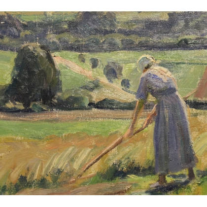 Tableau \"Les foins\" signé David BURNAND 32