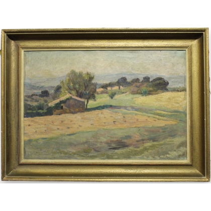 Tableau \"Campagne\" signé David BURNAND