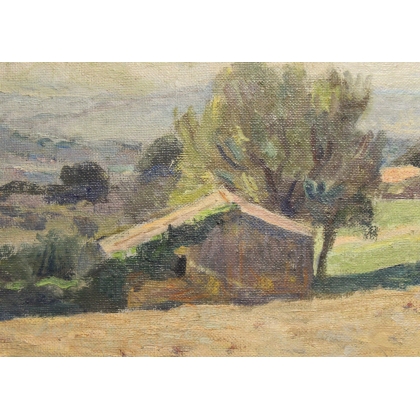 Tableau \"Campagne\" signé David BURNAND