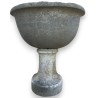 Half-moon-shaped basin made of Jura stone on a pedestal by Moinat SA – Antiques and home décor