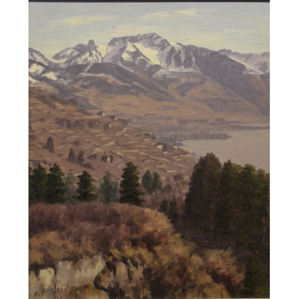 Tableau \"Lavaux\" signé A. DUPLAIN 1966