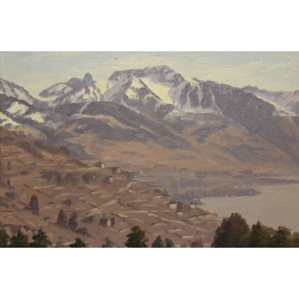 Tableau \"Lavaux\" signé A. DUPLAIN 1966