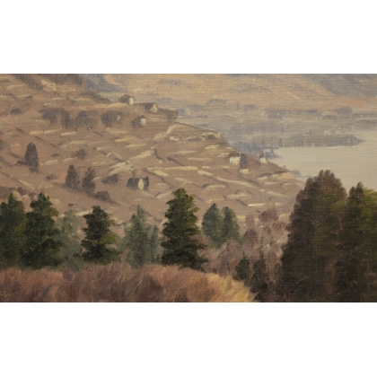 Tableau \"Lavaux\" signé A. DUPLAIN 1966