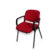 Fauteuil Conforto en tissus rouge et tubes noir