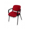 Fauteuil Conforto en tissus rouge et tubes noir