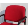 Fauteuil Conforto en tissus rouge et tubes noir