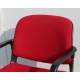 Fauteuil Conforto en tissus rouge et tubes noir