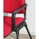 Fauteuil Conforto en tissus rouge et tubes noir