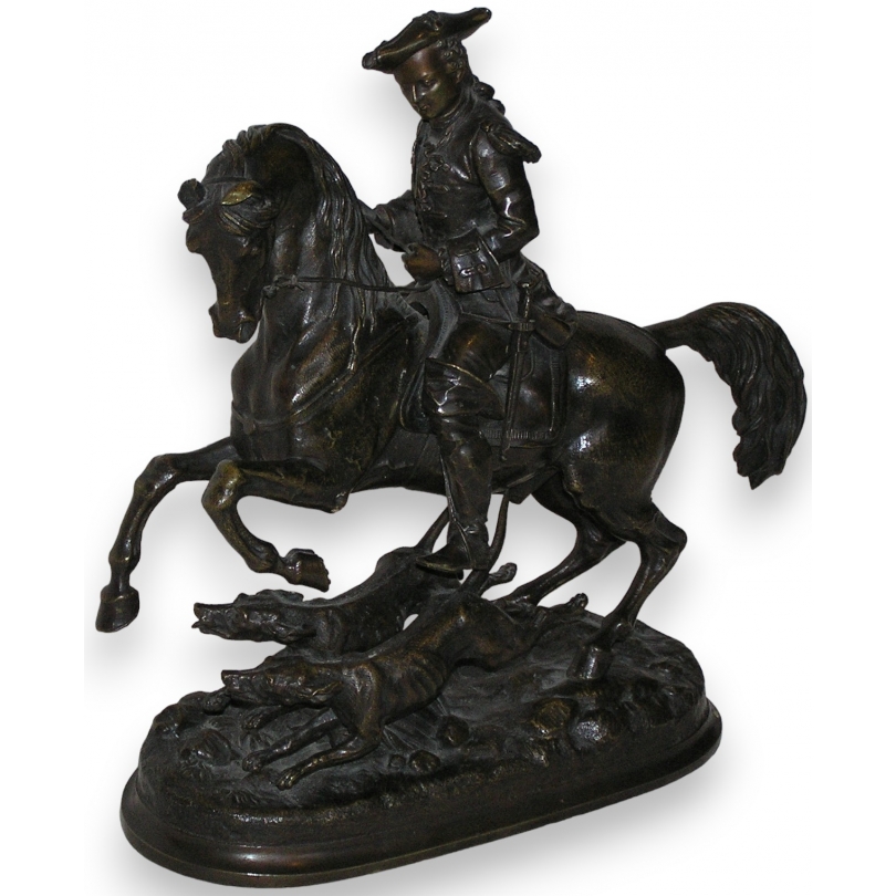 Bronzeskulptur „Hofjagd“. bei Moinat SA – Antiquitäten und Dekoration