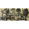 Tableau \"Bord du lac\", signé