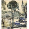 Tableau \"Bord du lac\", signé
