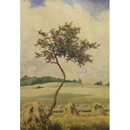 Aquarelle "Les moissons", signé CERNY