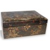 Black lacquer box with gold Chinese decoration