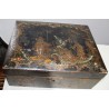 Black lacquer box with gold Chinese decoration