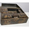 Black lacquer box with gold Chinese decoration