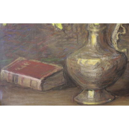 Pastel "Forsythia" signé Aimée RAPIN
