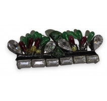Boucle de ceinture en strass multicolors