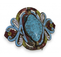 Boucle de ceinture en bronze cloisonné