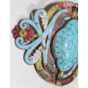 Cloisonné bronze belt buckle