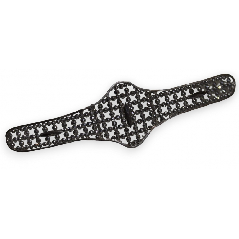 Metal belt buckle with diamond-effect design