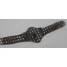 Metal belt buckle with diamond-effect design