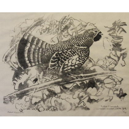Gravure "Gelinotte" signée Robert HAINARD