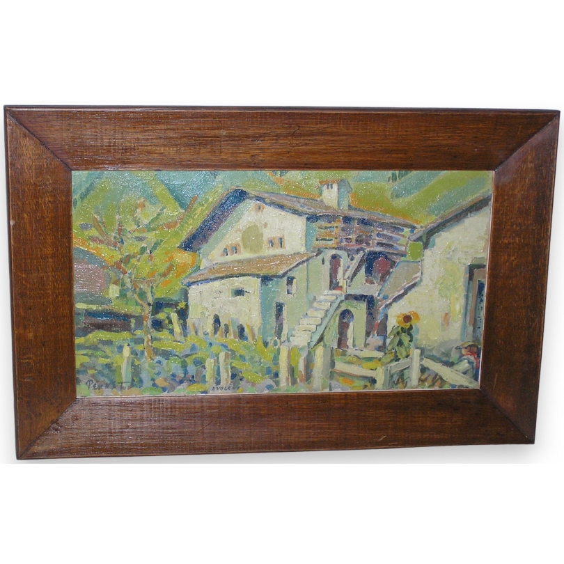 Huile sur toile "Paysage-Lac"