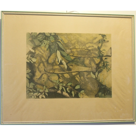 Gravure "Deux chevaines" signée Robert HAINARD