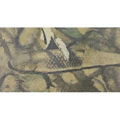 Gravure "Deux chevaines" signée Robert HAINARD