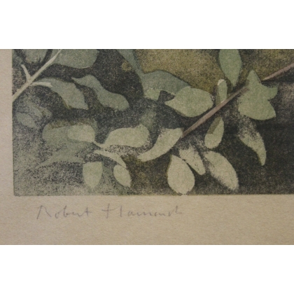 Gravure "Deux chevaines" signée Robert HAINARD