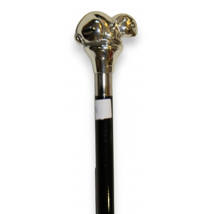 Walking stick with a silver rabbit knob