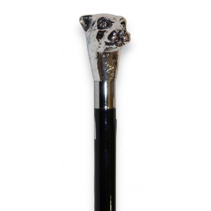 Walking stick with a silver cat-head knob