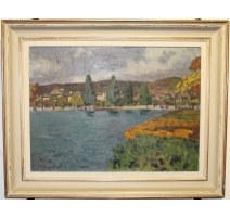 Tableau "Lac d'automne" signé CHINET