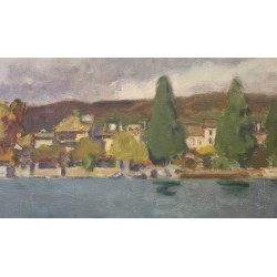 Tableau \"Lac d\'automne\" signé CHINET