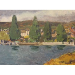 Tableau \"Lac d\'automne\" signé CHINET