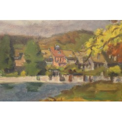 Tableau \"Lac d\'automne\" signé CHINET