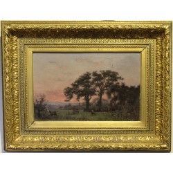 Tableau \"Crépuscule\" monogrammé AL