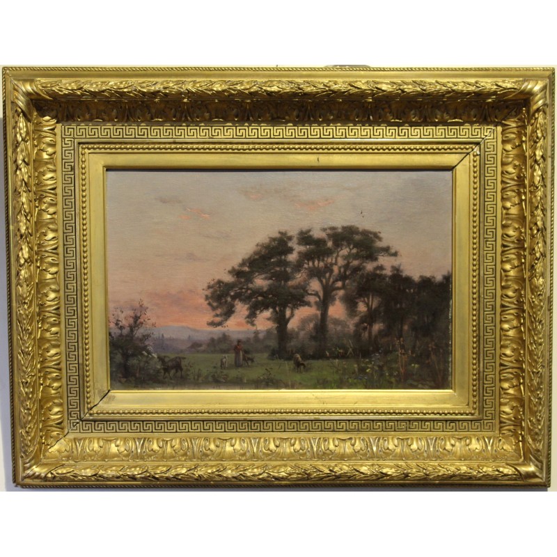 Tableau \"Crépuscule\" monogrammé AL