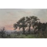 Tableau \"Crépuscule\" monogrammé AL