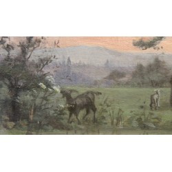 Tableau \"Crépuscule\" monogrammé AL