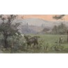 Tableau \"Crépuscule\" monogrammé AL