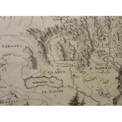 Framed map of Central Switzerland