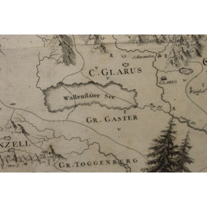 Framed map of Central Switzerland
