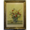 Lithographie "Bouquet de fleurs" signée