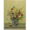 Lithographie "Bouquet de fleurs" signée