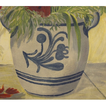 Lithographie "Bouquet de fleurs" signée