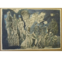 Lithographie "Naissance de l'Odyssée" signée HOLY